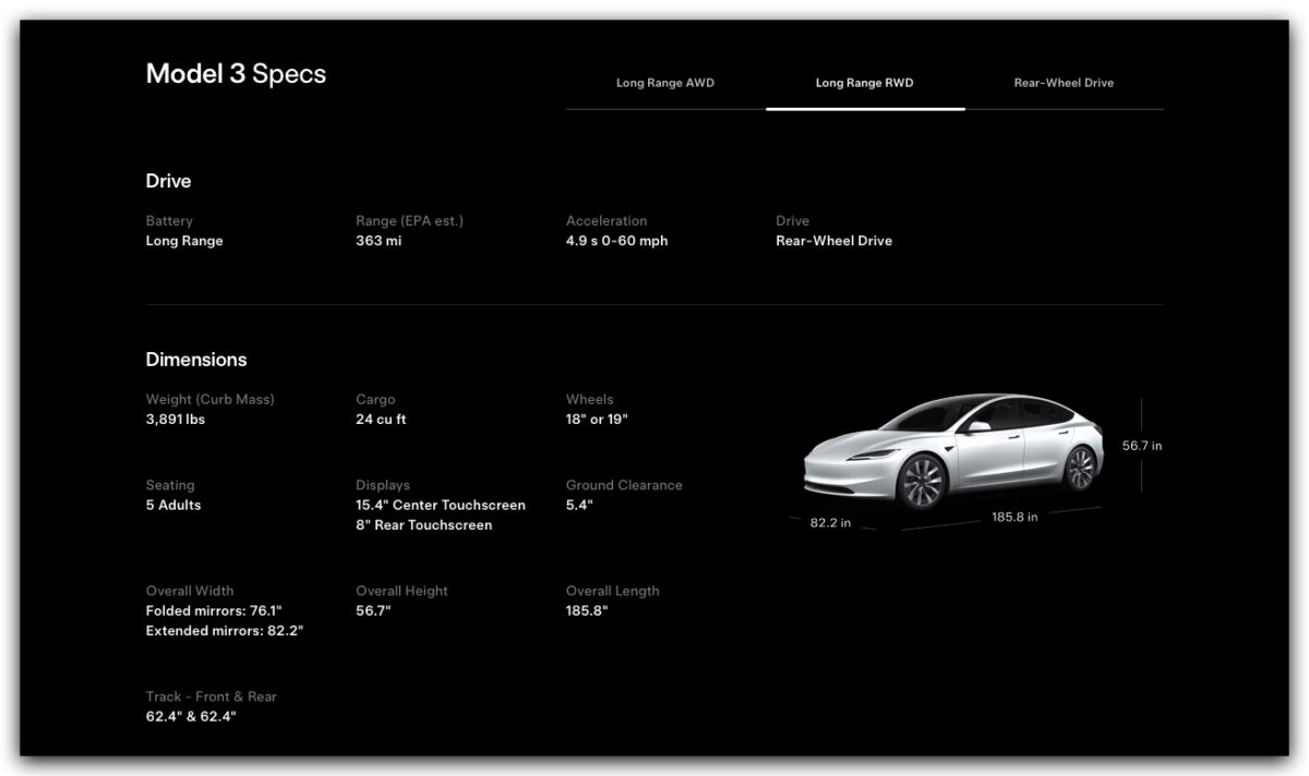 特斯拉 Tesla Model 3 Model 3 煥新版 Model 3 LR RWD