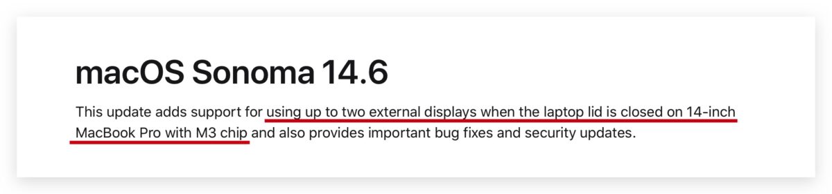 Mac macOS macOS 14 macOS Sonoma macOS 14.6 外接雙螢幕 M3 MacBook Pro 雙螢幕 M3 MacBook Pro 外接雙螢幕