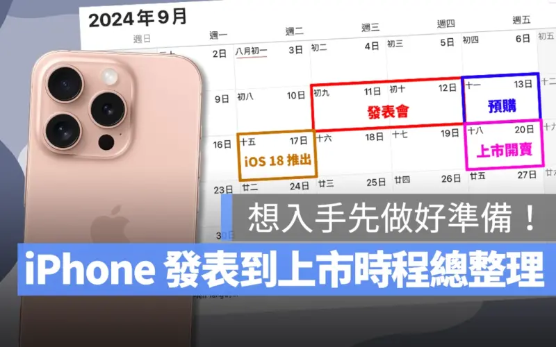 iOS iPhone iPhone 16 iPhone 16 Pro iPhone 16 Plus iPhone 16 Pro Max iPhone 16 發表會時間 iPhone 16 預購時間 iPhone 16 上市開賣時間 秋季發表會 蘋果秋季發表會 2024 秋季發表會 2024 蘋果秋季發表會