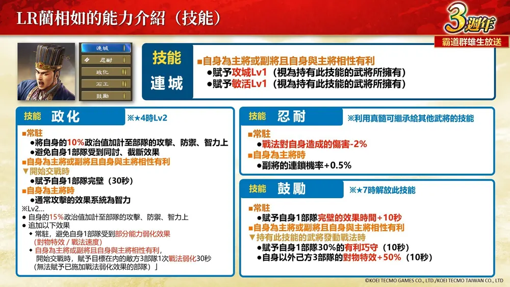 三國志霸道 仙劍奇俠傳 聯動 新武將 編制推薦 3週年