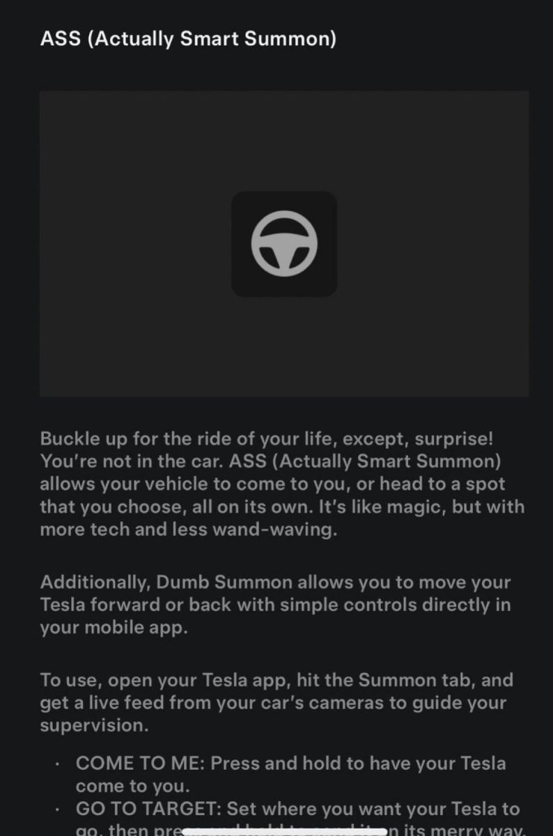 特斯拉 Tesla FSD 智慧召喚 ASS Actually Smart Summon