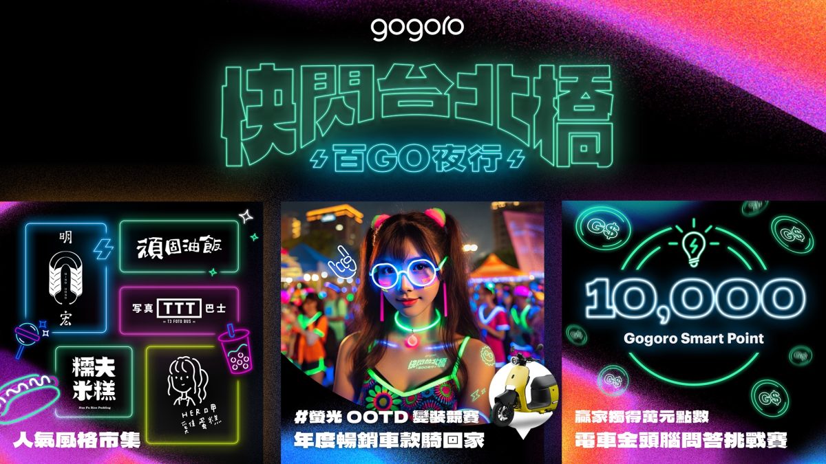 2024 快閃台北橋-百 GO 夜行 Gogoro Gogoro Network Gogoro 快閃台北橋 GoShare PBGN 快閃台北橋 快閃台北橋-百 GO 夜行