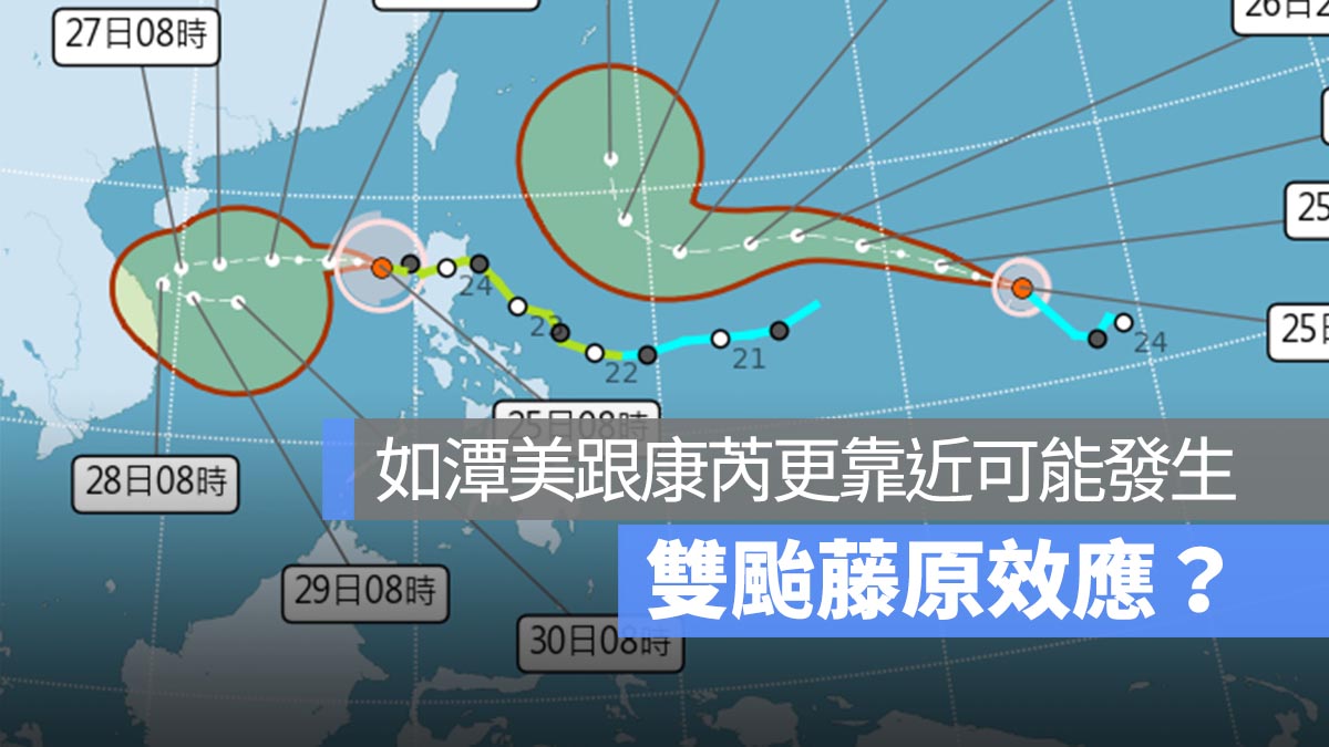 雙颱藤原效應？氣象專家：如果潭美和康芮雙颱更靠近可能發生