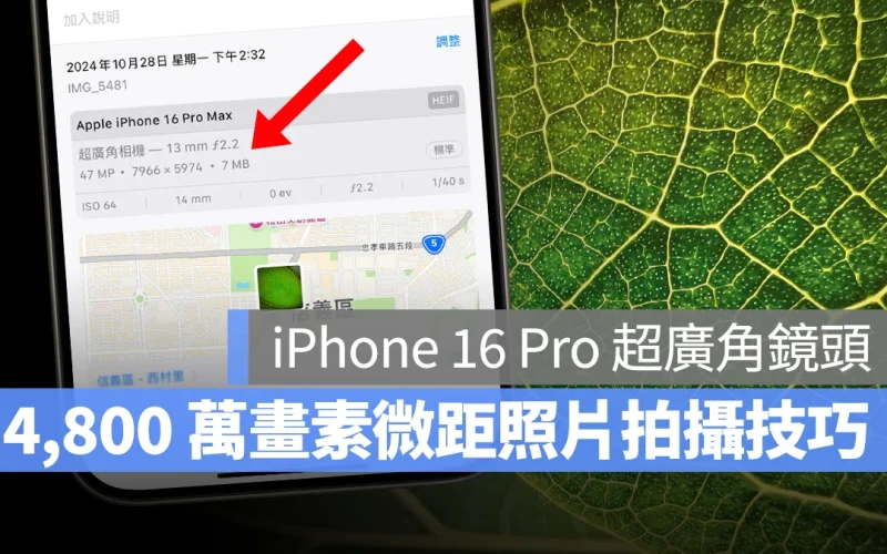 iPhone 16 Pro 的 4,800 萬畫素微距攝影技巧，教你拍出高解析度的細節照片