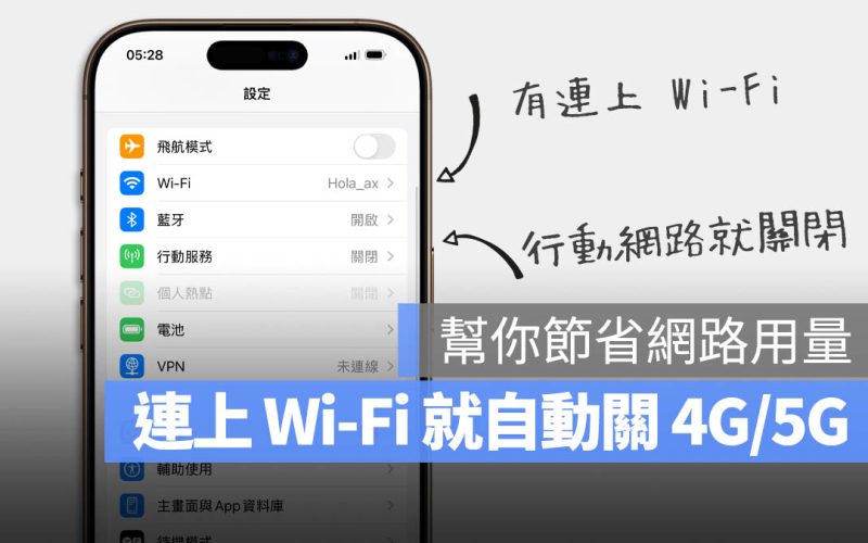 iPhone 捷徑幫你省流量！在 Wi-Fi 與行動網路間自動切換