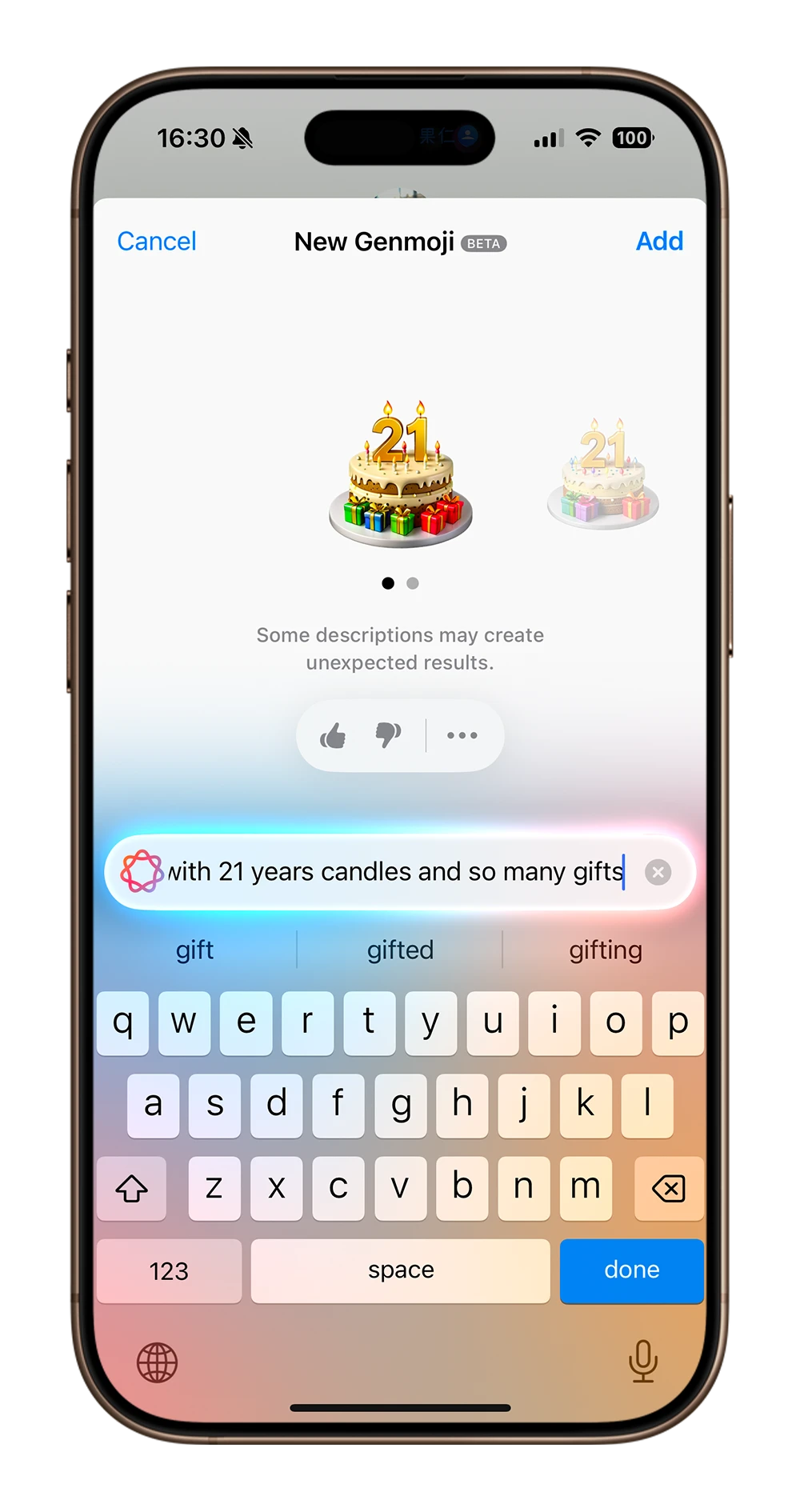 iPhone Apple Intelligence Genmoji 表情符號