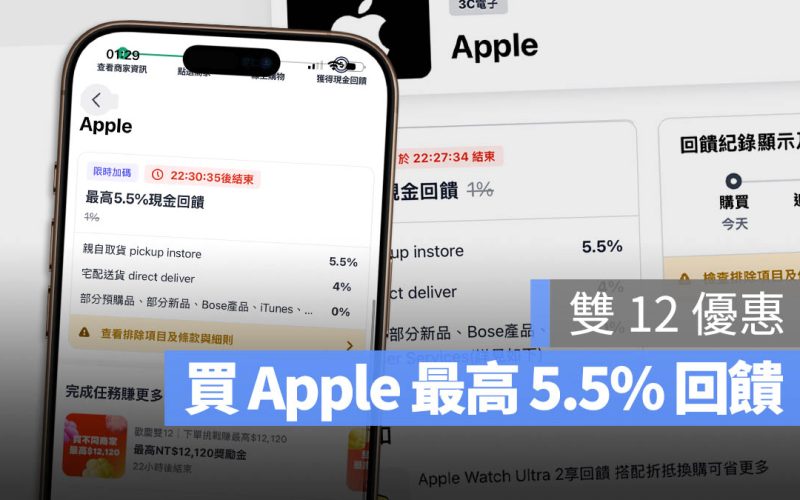 限時一天！Apple 官網購物再享最高 5.5% 現金回饋