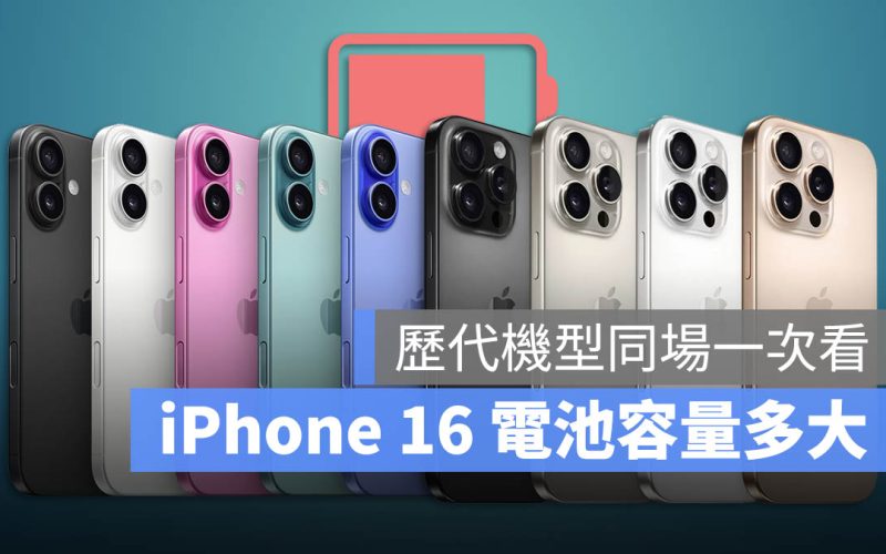iPhone 16 電池容量多大?歷代 iPhone 電池大小與續航力一次比較