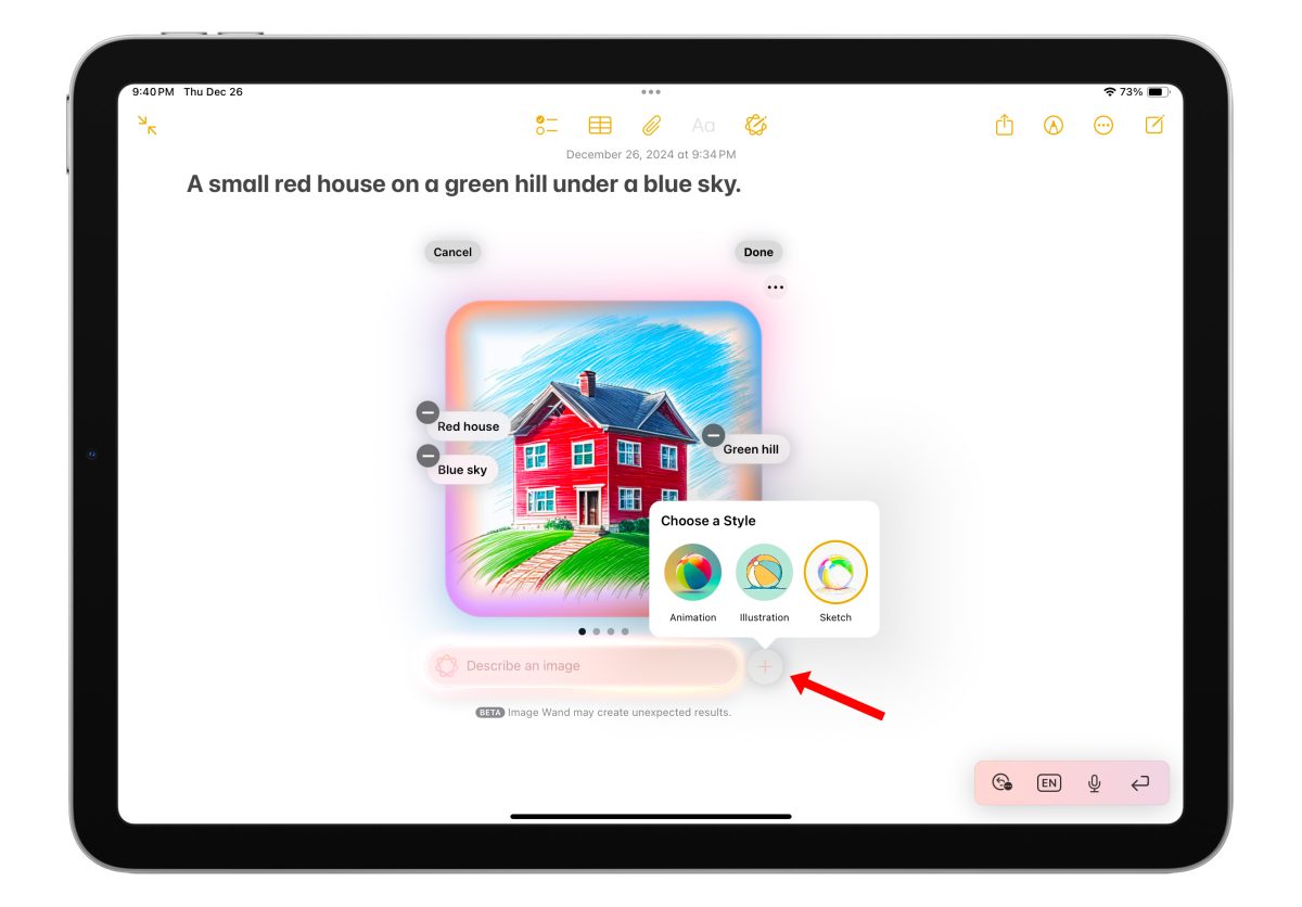 iOS 18.2 iPadOS 18.2 Apple Intelligence Image Wand 影像樂園  Image Wand 影像樂園