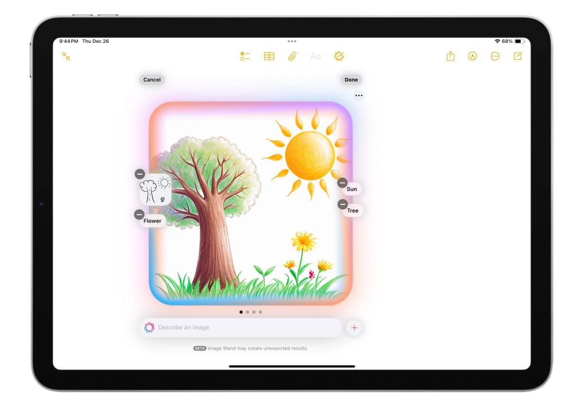 iOS 18.2 iPadOS 18.2 Apple Intelligence Image Wand 影像樂園 Image Wand 影像樂園