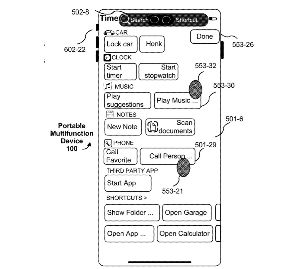 iPhone 動作按鈕 專利