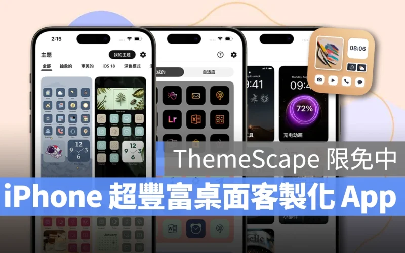 iPhone 桌面客製化 App《ThemeScape》限免中，超豐富小工具、icon 圖示等任你用