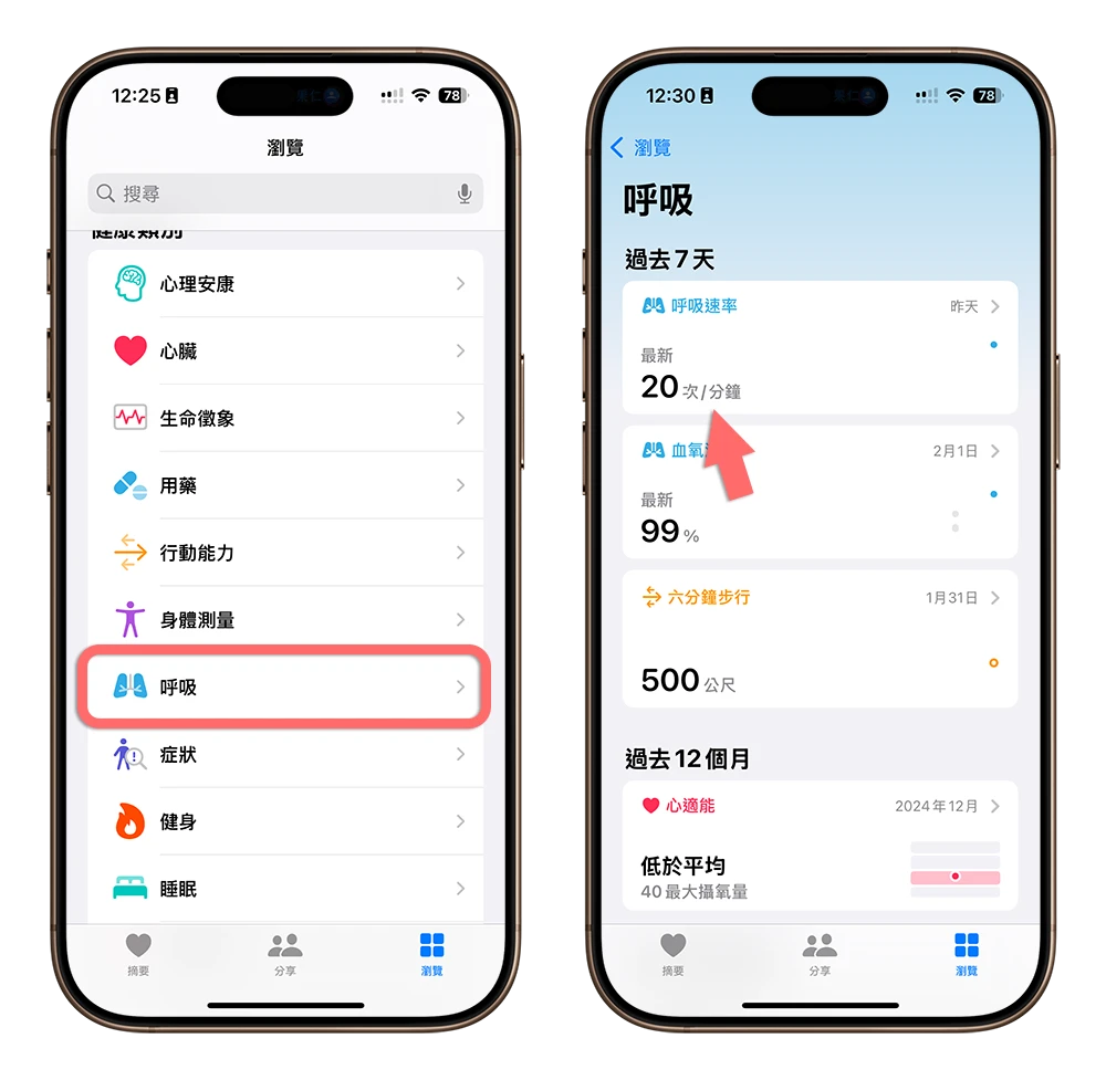 Apple Watch 呼吸速率 健康偵測