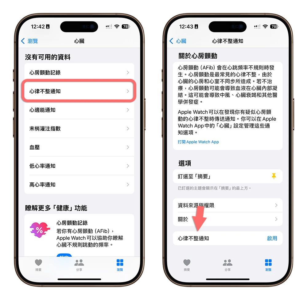 Apple Watch 心律不整通知 健康偵測