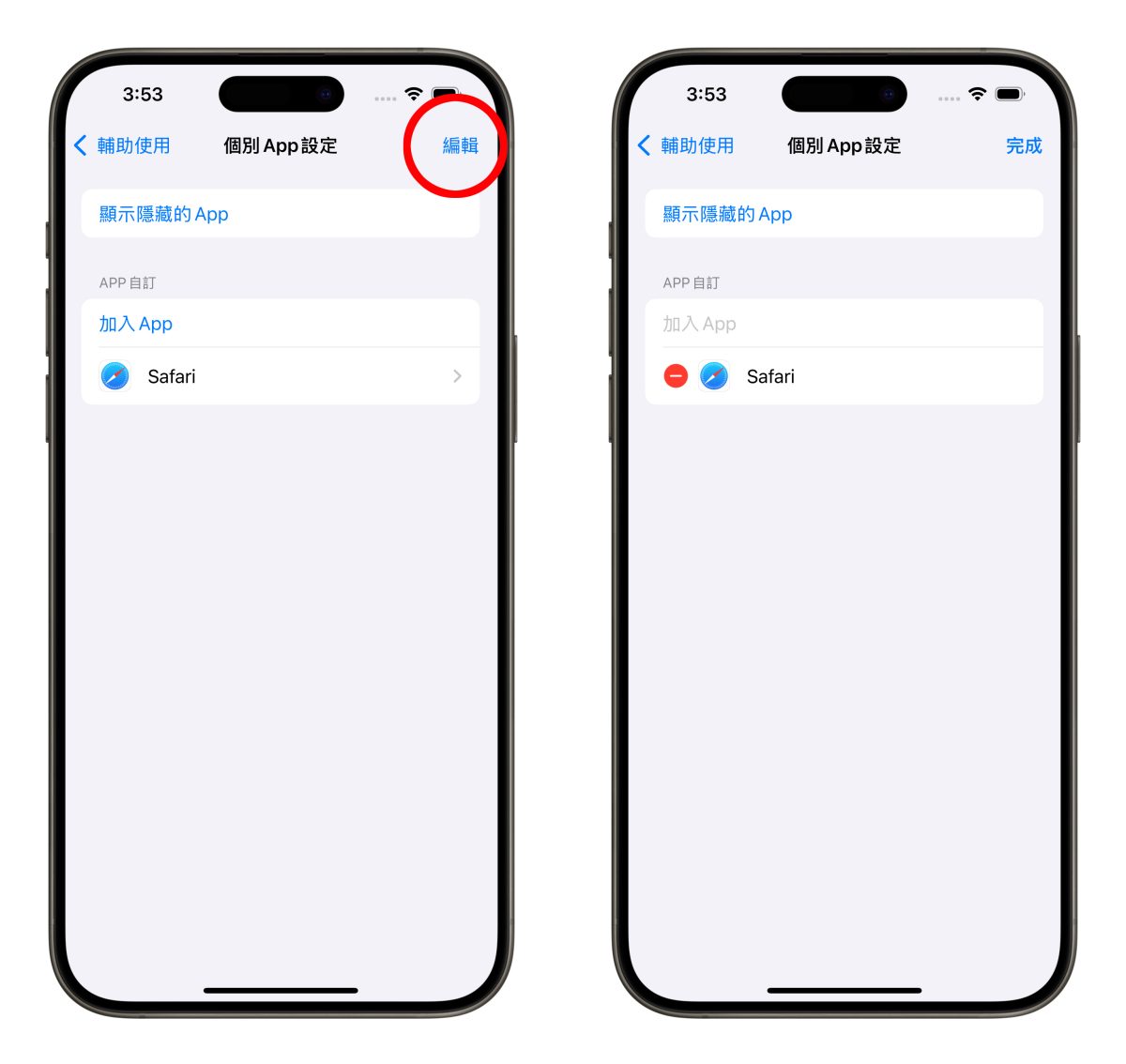 iOS iPhone 輔助使用 個別 App 設定 iPhone 個別 App 設定