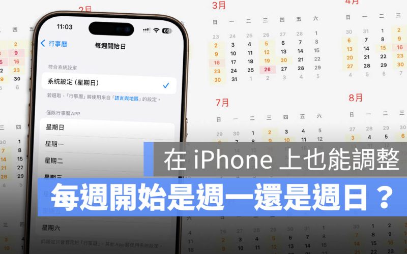 每週第一天是週一還是週日？iPhone 上如何更改？這裡告訴你