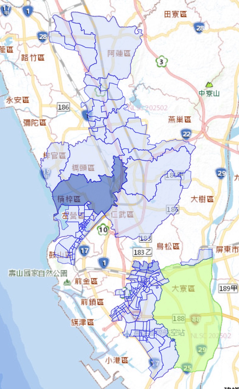 高雄停水區域
