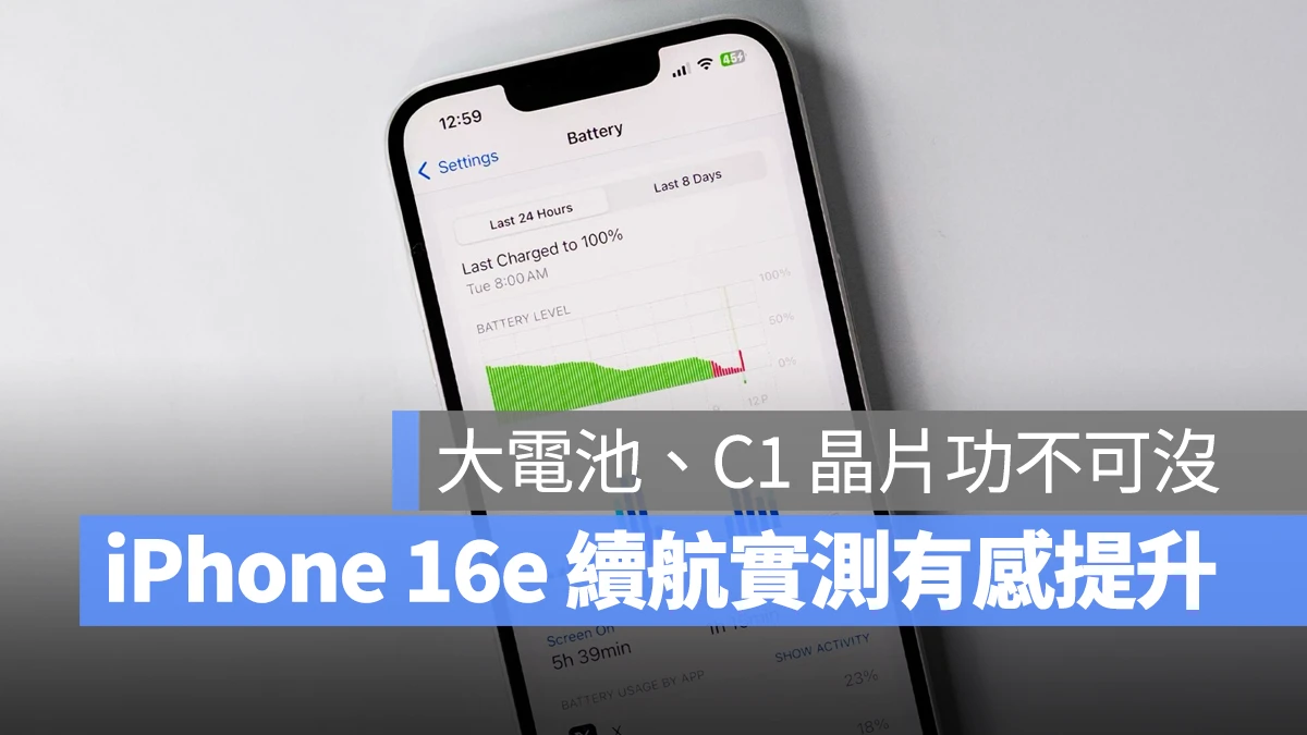 iOS iPhone iPhone 16e iPhone 16e 電池續航 iPhone 16e 續航 C1 C1 晶片