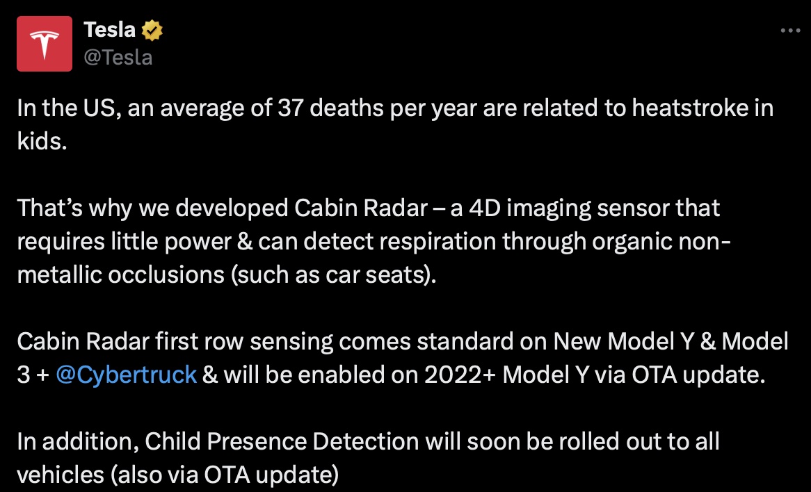 特斯拉 Tesla 4D 車廂雷達 Model Y Model 3 煥新版 Cybertruck