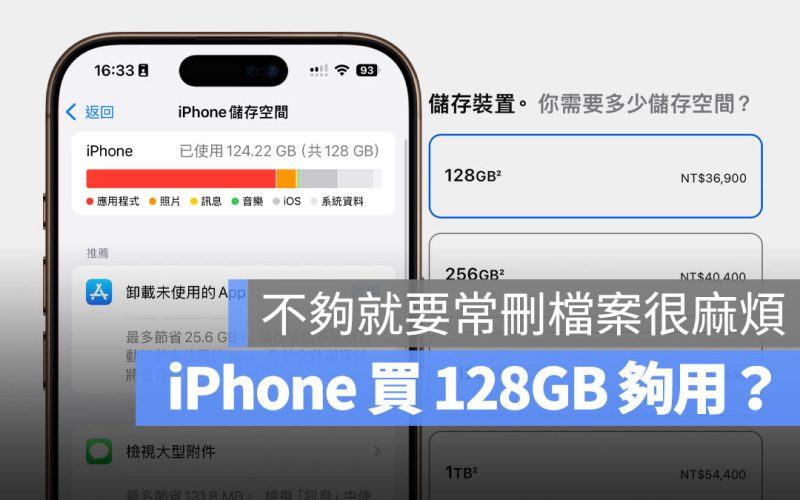 iPhone 買 128GB 夠用嗎？不後悔選購建議和 5 大省空間技巧