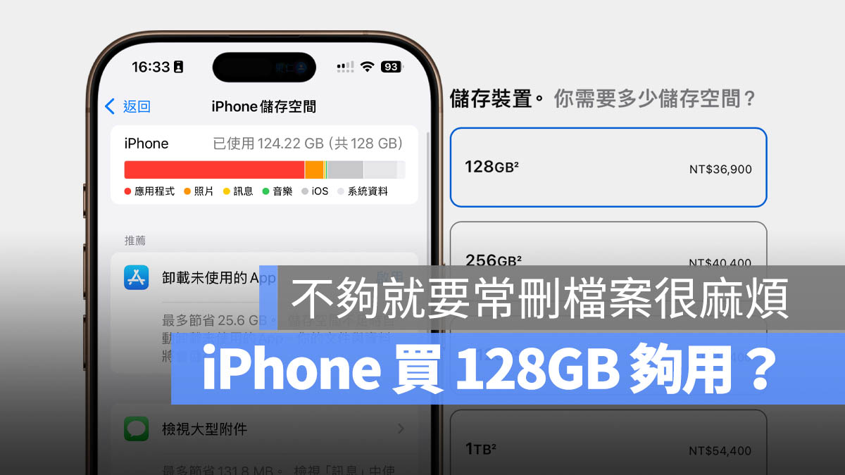 iPhone 買 128GB 容量夠用嗎