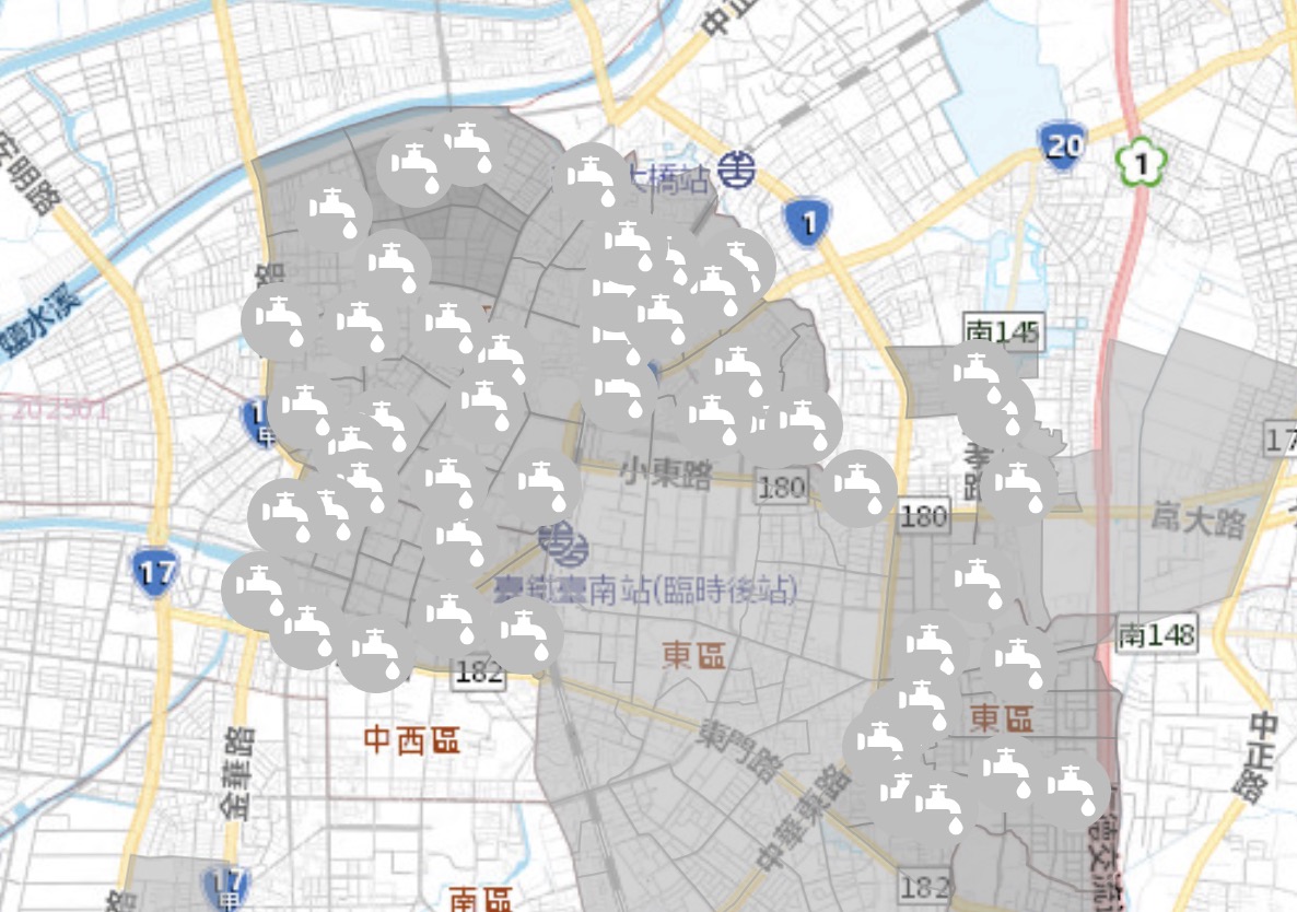 台南停水供水站地點