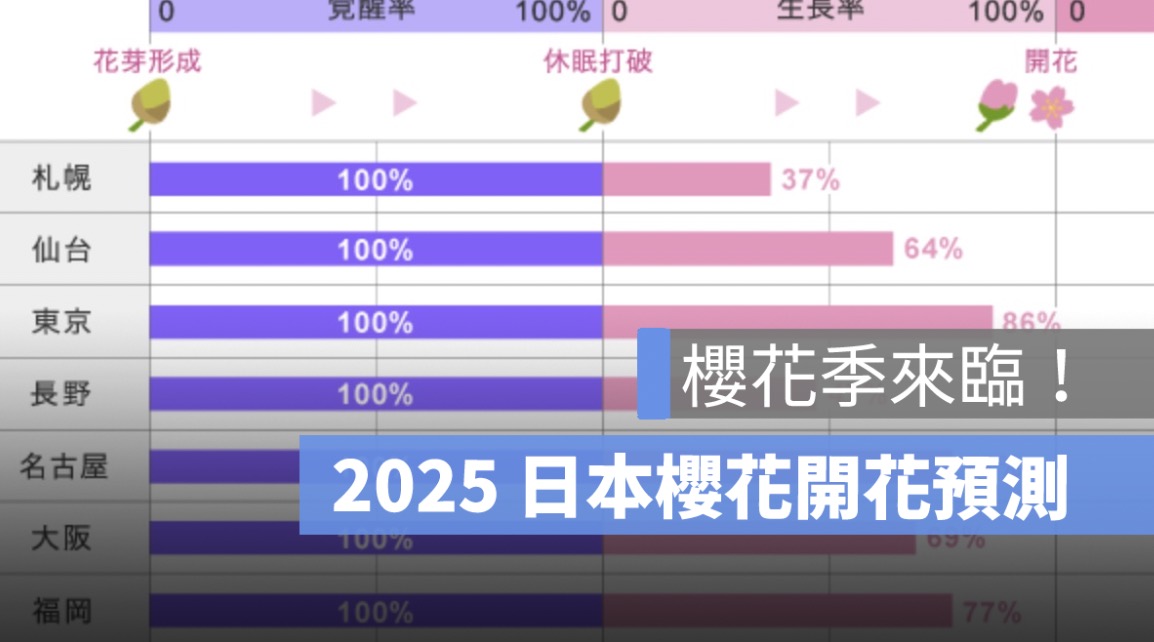 櫻花祭來了！2025年日本櫻花開花預測一次看，熊本、高知市宣布開花