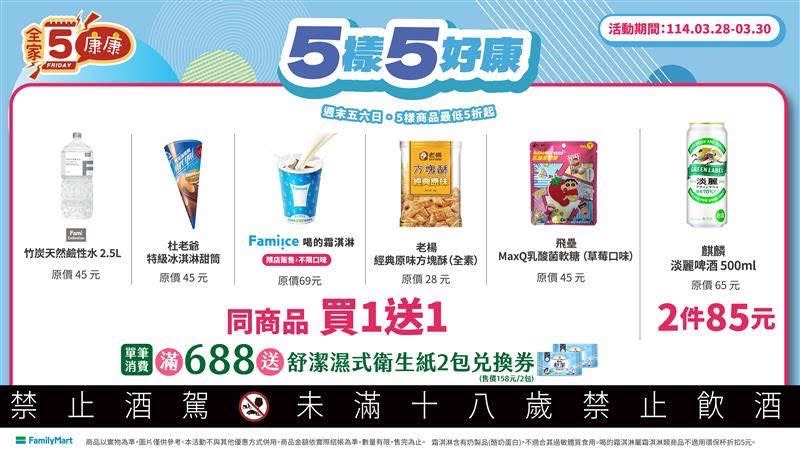 全家康康五優惠