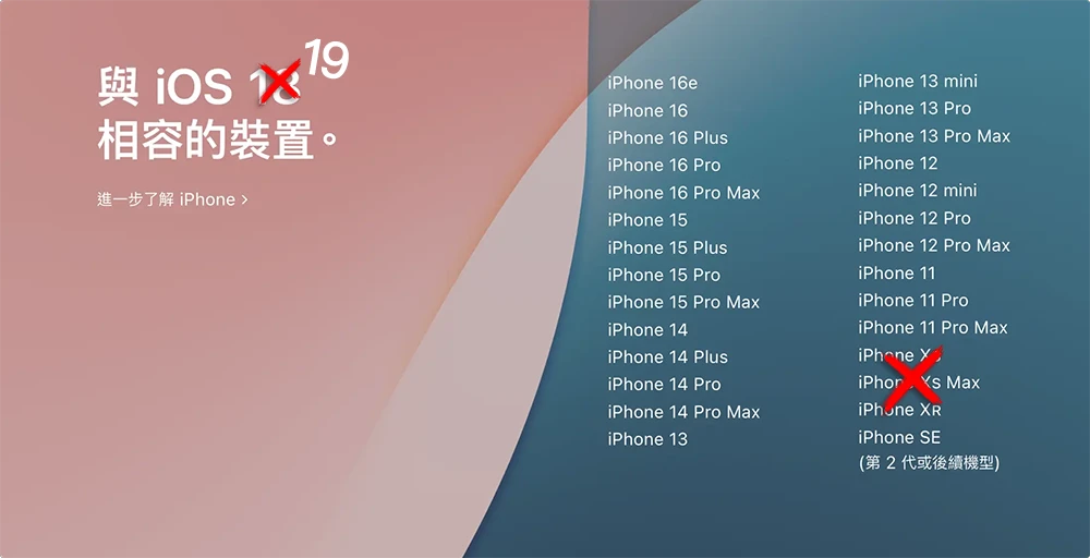 iOS 19 支援機型清單 設備