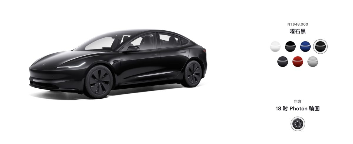 特斯拉 Tesla Model 3 Model 3 煥新版 曜石黑