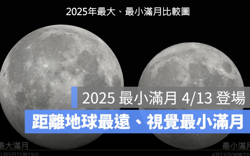2025 最小滿月 4/13 登場!距離地球最遠、視覺最小滿月錯過再等一年