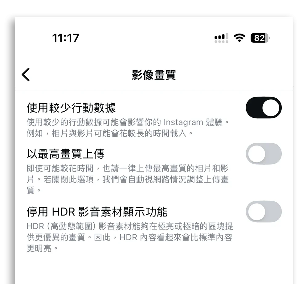 iPhone 行動網路流量