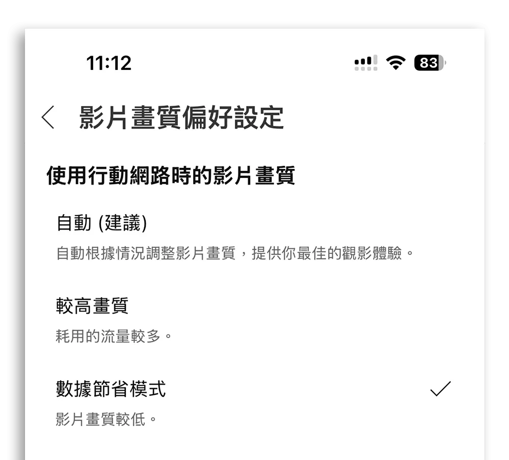 iPhone 行動網路流量