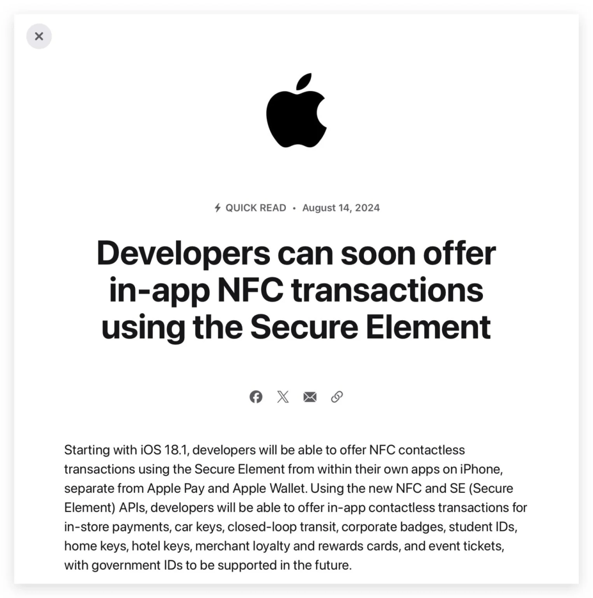 iOS iPhone iOS 18.4 悠遊卡 iPhone 悠遊卡 悠遊付 App NFC 交易 NFC 和 SE API 嗶乘車