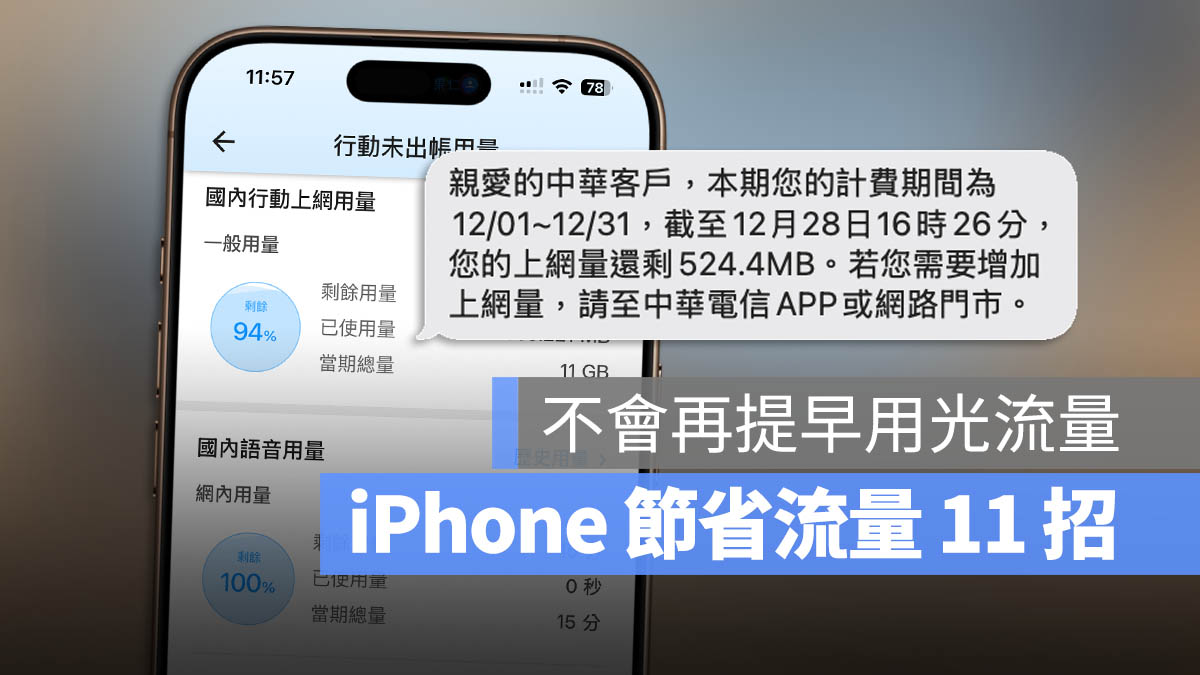 iPhone 行動網路流量