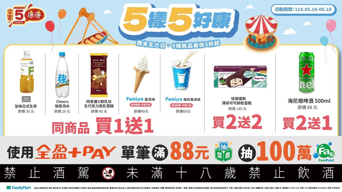 全家康康五優惠