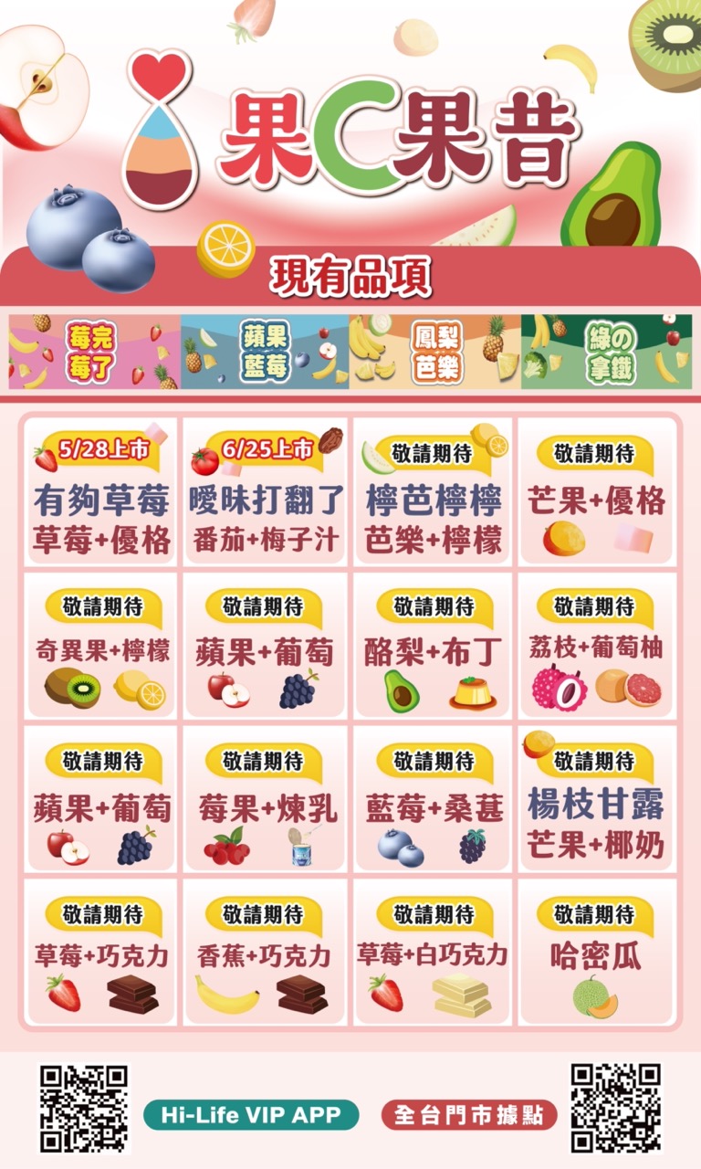 萊爾富果Ｃ果昔：喝一口像來到清爽果園，20 款季節口味輪番現身
