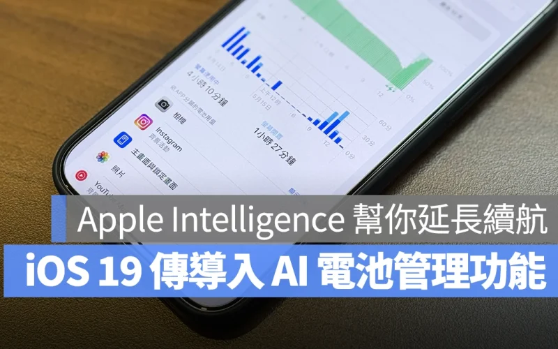 iOS 19 傳言導入 AI 電池管理功能，讓 Apple Intelligence 幫你延長手機續航