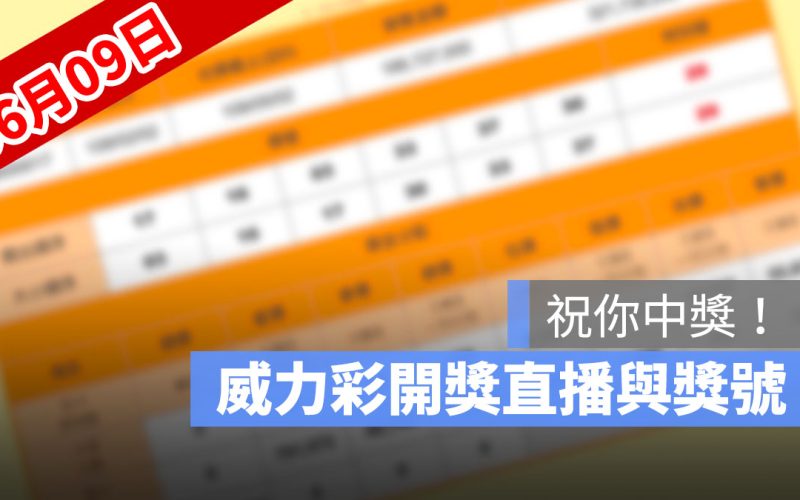 6月9日威力彩開獎號碼直播：開獎時間幾點、得獎號碼、中獎方式看這裡