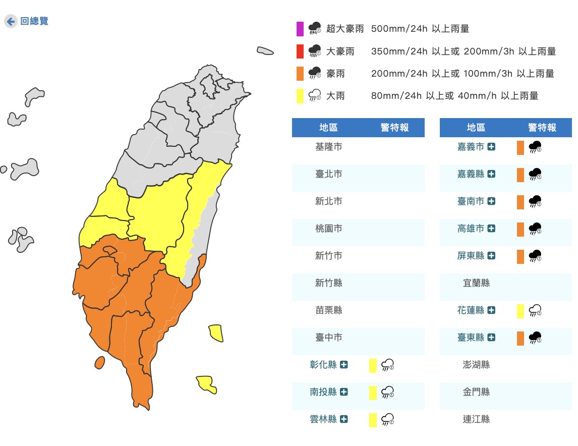 豪雨特報
