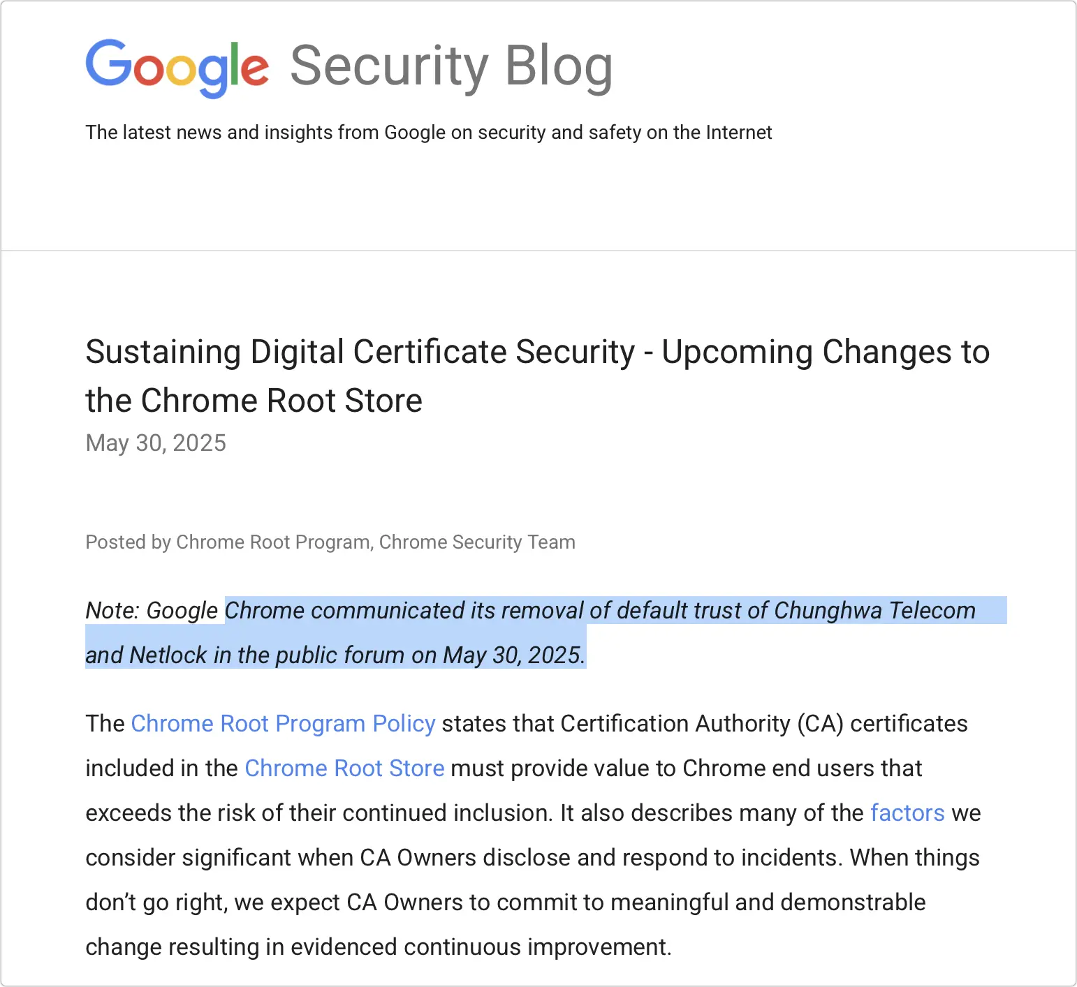 Chrome Safari 安全憑證 中華電信