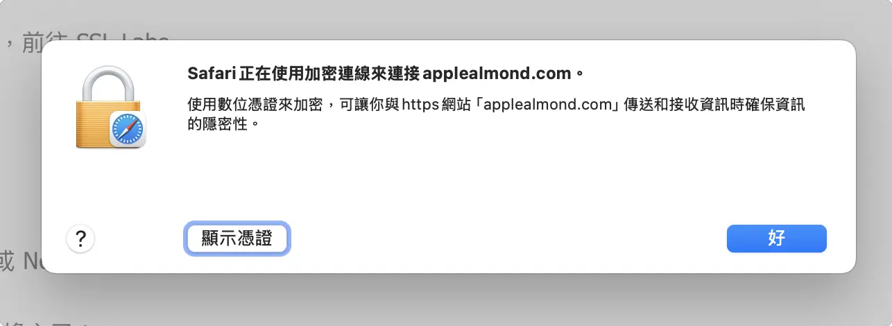 Chrome Safari 安全憑證 中華電信