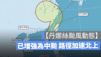 【丹娜絲颱風動態】已增強為中颱 路徑加速北上