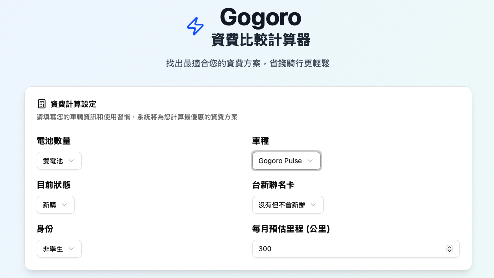 Gogoro Gogoro Network Gogoro 資費 Gogoro 資費方案 Gogoro 電池資費 Gogoro 電池資費方案 Gogoro 資費比較計算器