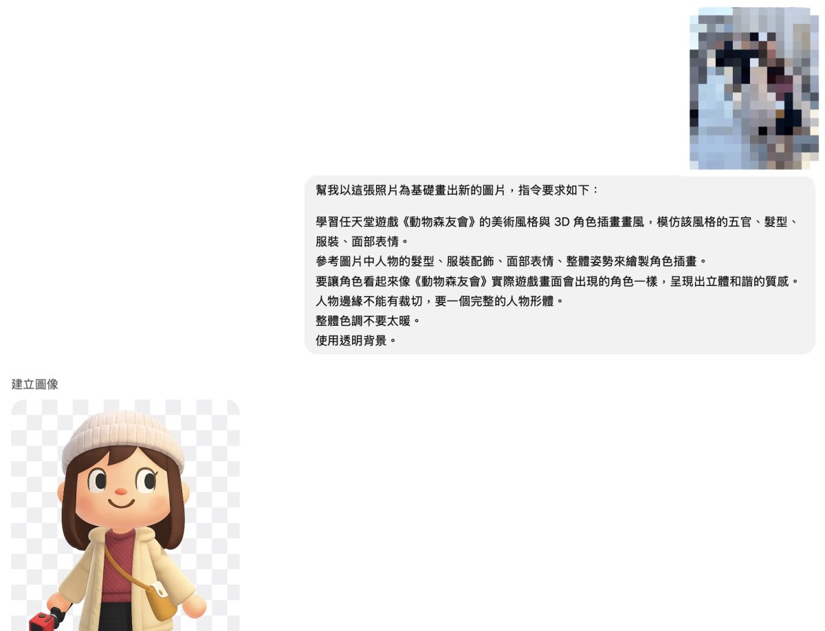 ChatGPT ChatGPT 生圖技巧 ChatGPT 動物森友會 ChatGPT 動物森友會人物生成