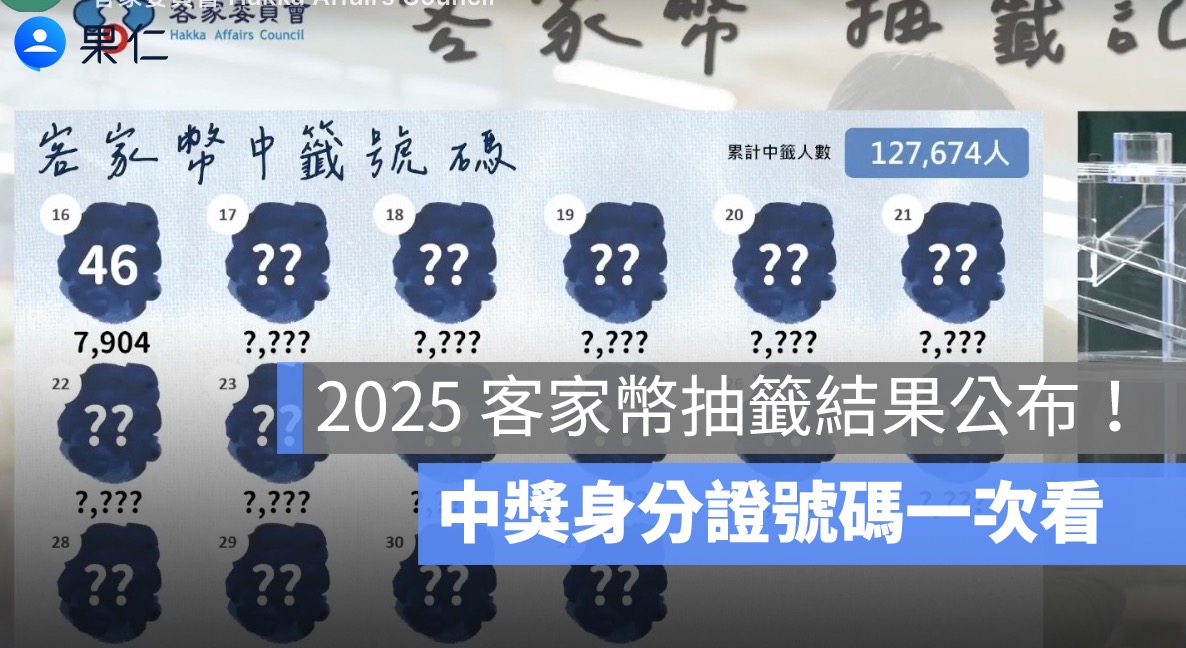 2025 客家幣抽籤結果公布！25 萬名幸運中籤身分證號碼一次看