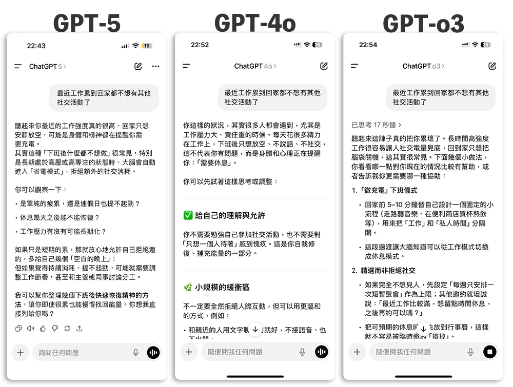 GPT-5 回應方法 冷淡 溫度 舊版 個性 GPT-4o