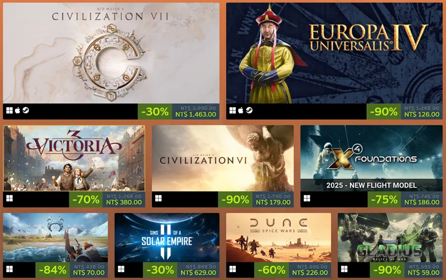Steam 4X節 特惠促銷 遊戲推薦 免費圖示