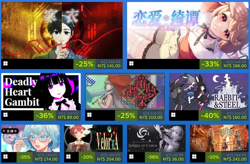 Steam 動漫遊戲節 Neverland Entertainment 第三方活動 特賣 試玩