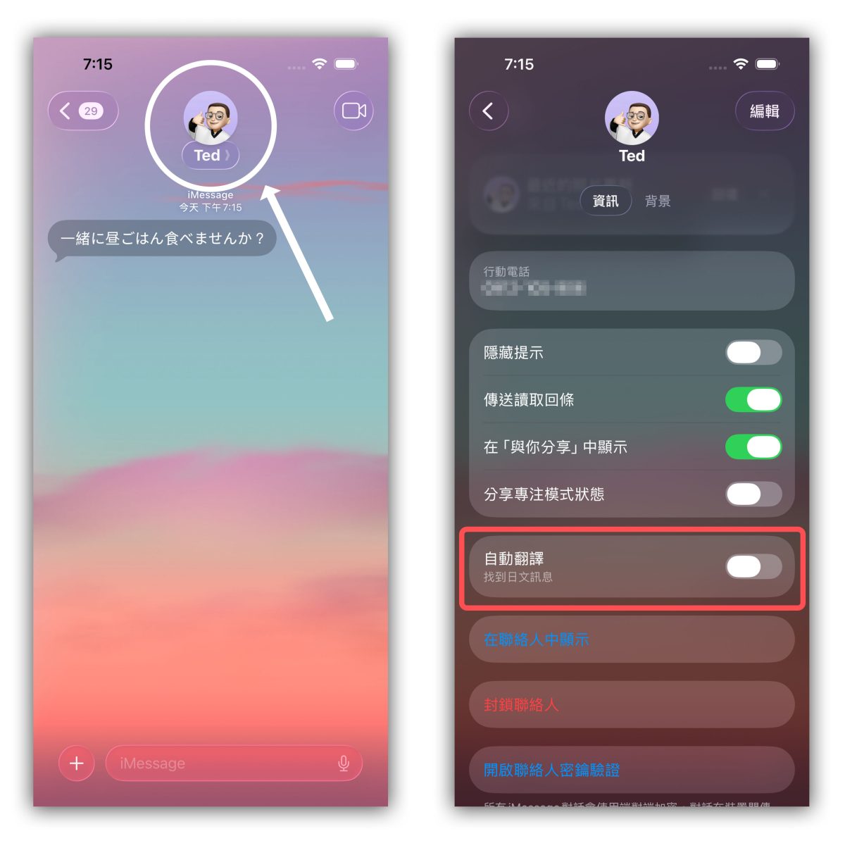 Apple Intelligence Apple Intelligence 即時翻譯 即時翻譯 訊息即時翻譯 電話即時翻譯 FaceTime 即時翻譯